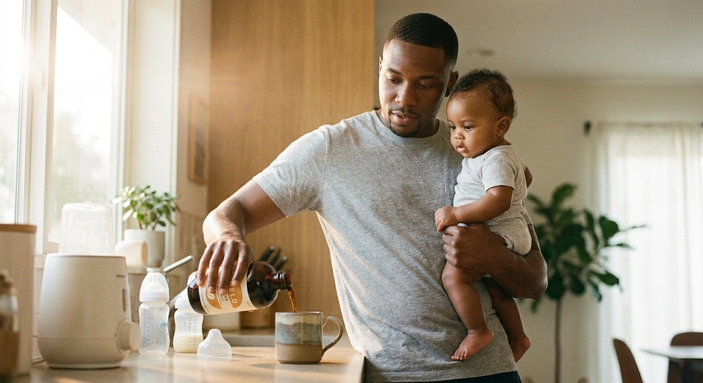 Dad and baby morning